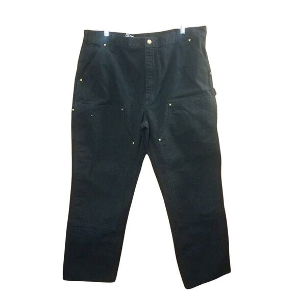 VTG Carhartt B01-BLK Double Knee Pant Mens 40x32 Black Duck Work Carpenter - Picture 1 of 12